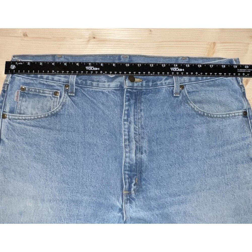 Carhartt Jeans Mens 40x34 Blue Traditional Fit Straight Stonewash Denim Pants - Picture 9 of 12